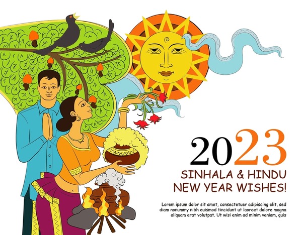 sinhala hindu new year background 600nw 2282637009 - Sinhala Tamil New Year quotes image