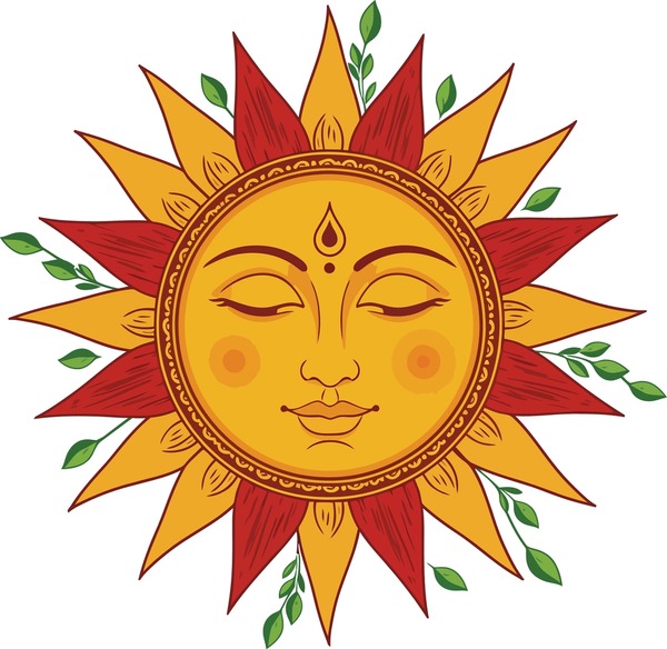 stylized golden sun serene human 600nw 2737450803 - Sinhala Tamil New Year quotes image